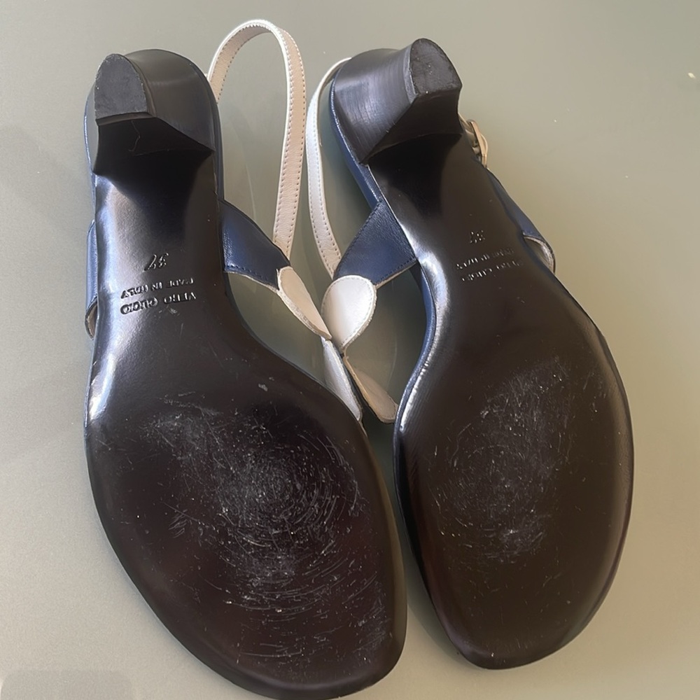 Elegant made in Italy, Palm Beach  Navy and White Sandals - Picture 6 of 7
